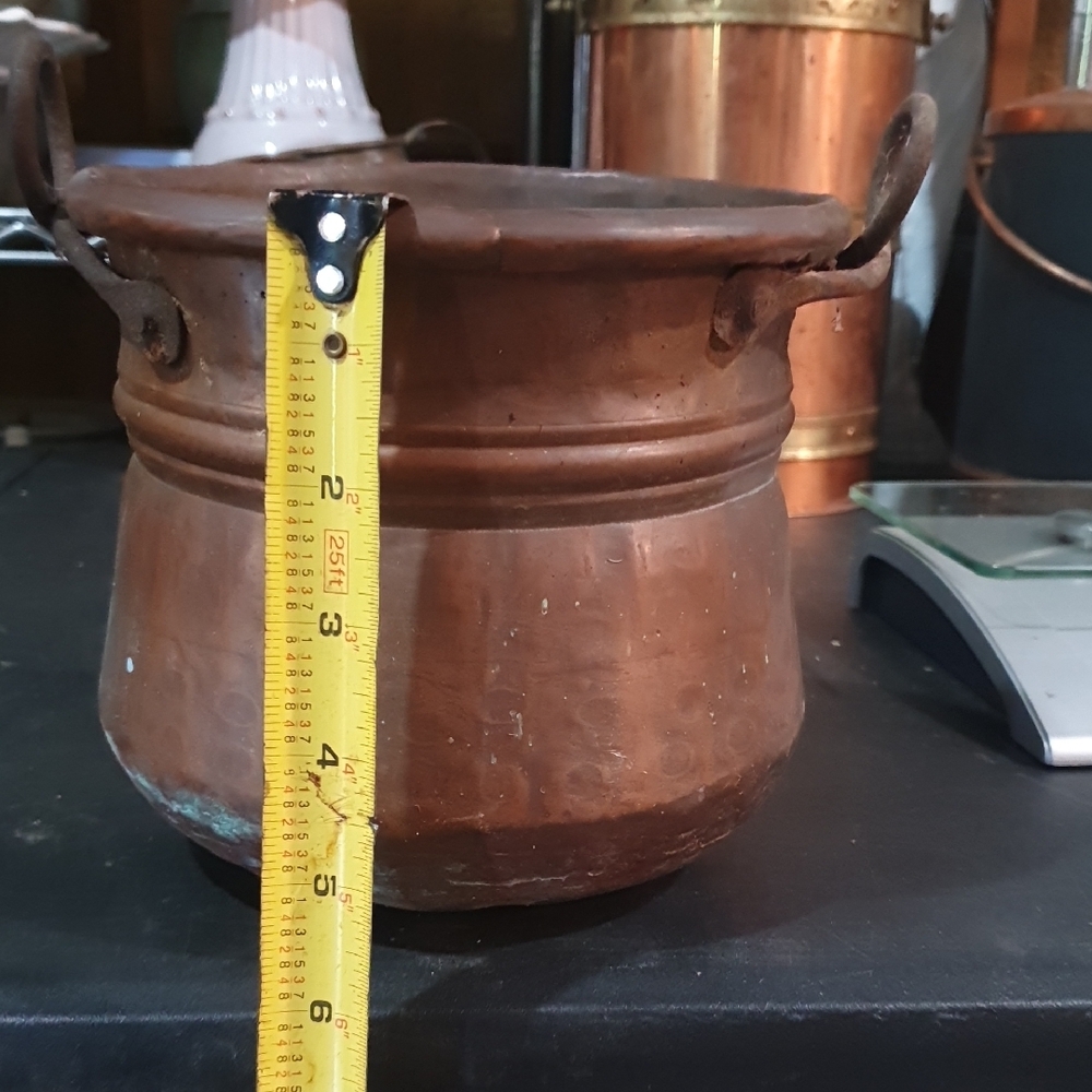 Antique Rustic Genuine Solid Copper Pot Hand Hammered Kettle - Picture 7 of 9